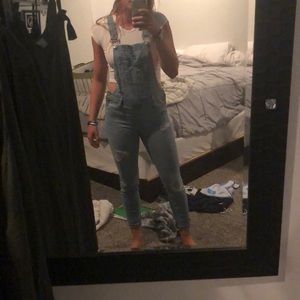 Skinny jean overalls